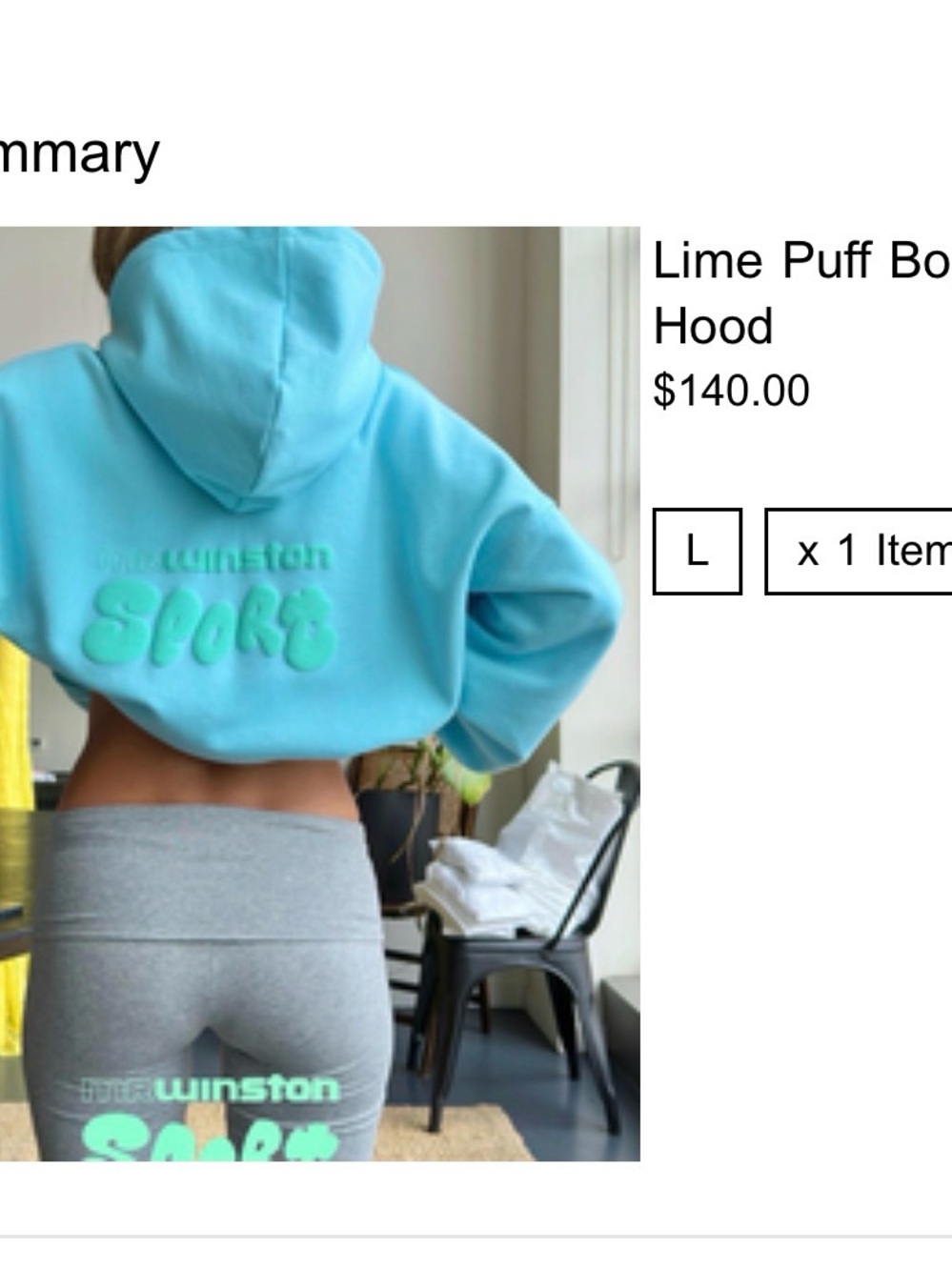 Mr Winston Brand Women's Light Blue Cropped Hoodie. Iconic Australian brand